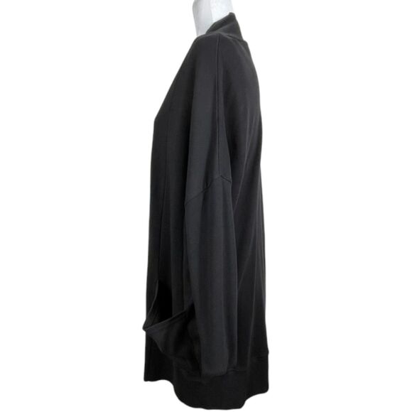 PACT Airplane Cardigan Sweater Size M/L Black Organic Cotton Long Open Front EUC - Picture 11 of 16